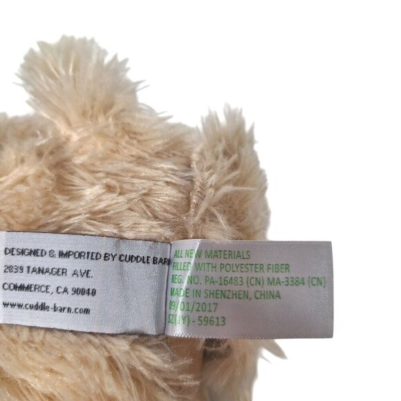 Cuddle Barn Animated Plush Dog Sings & Moves Ears Tan Green Polka Dot Bow 14" - Picture 7 of 7